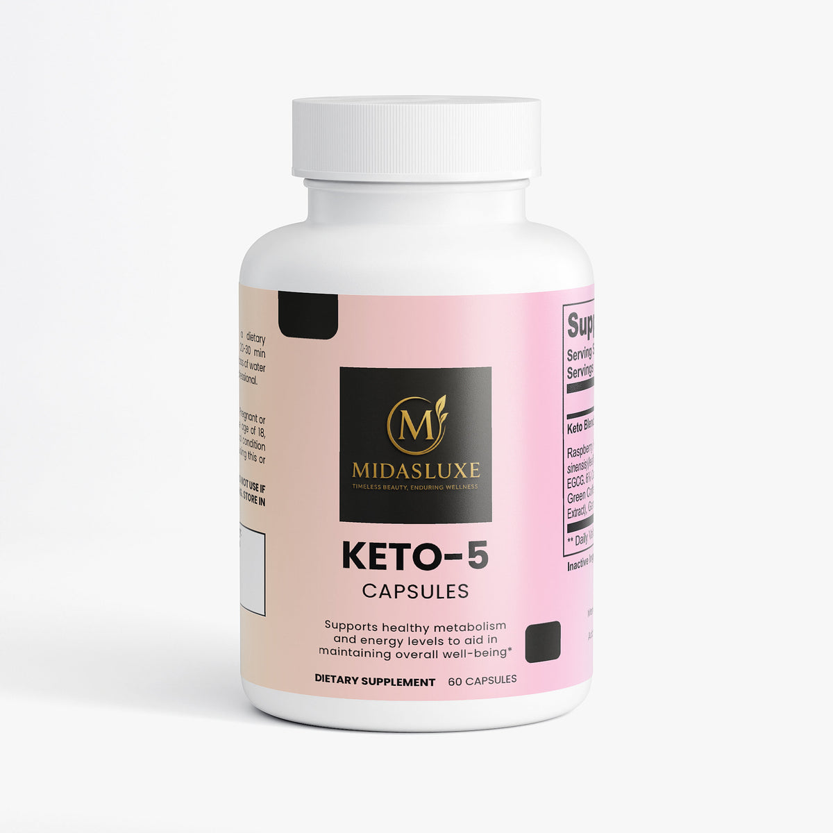 Keto - 5 Advanced Fat Burner Supplement - Midas Luxe