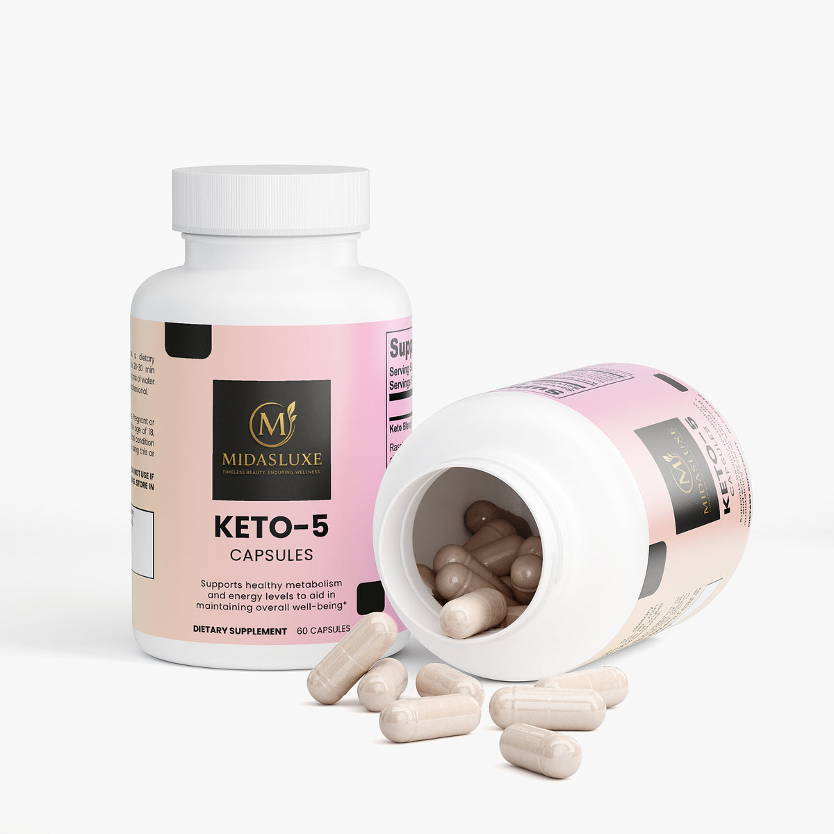 Keto - 5 Advanced Fat Burner Supplement - Midas Luxe