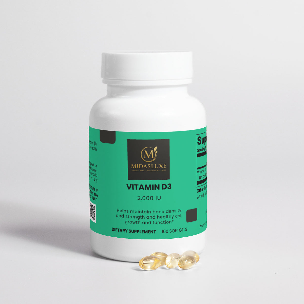 Vitamin D3 2000 IU supplement. - Midas Luxe