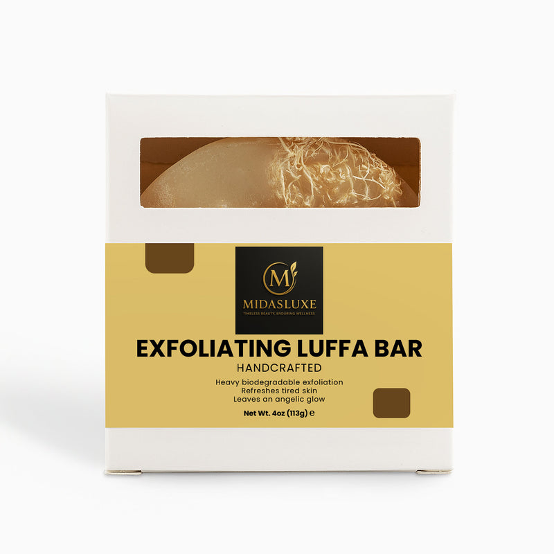 handmade exfoliating luffa bar - Midas Luxe