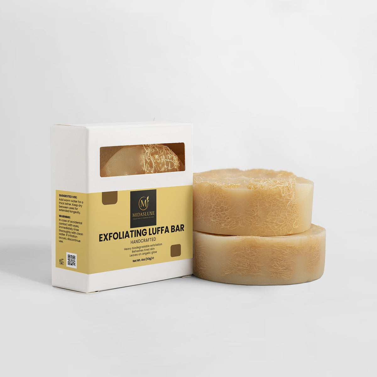 handmade exfoliating luffa bar - Midas Luxe