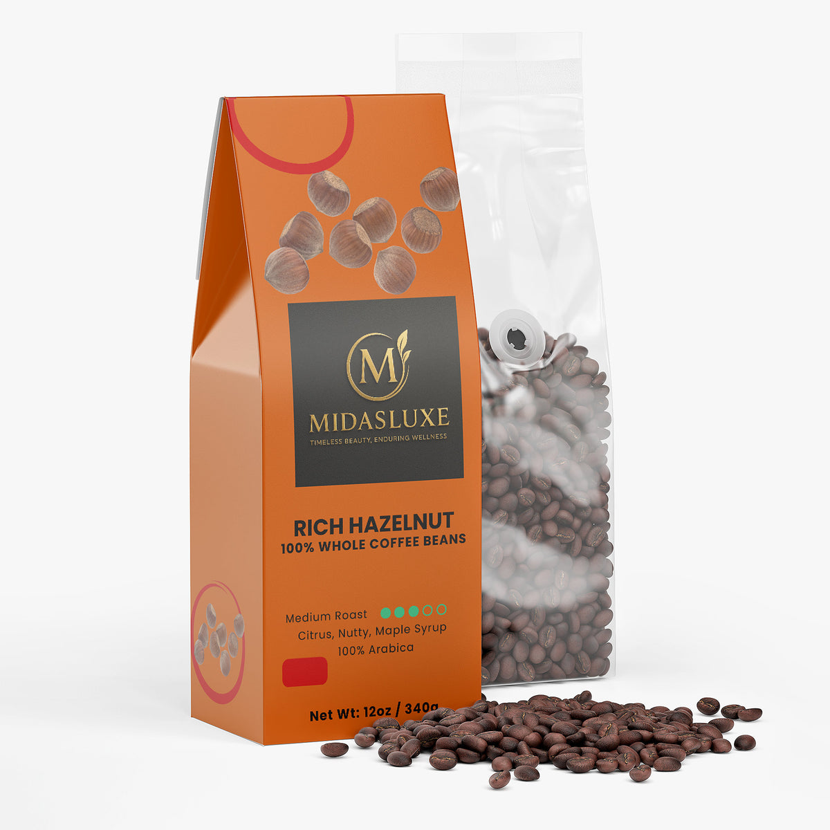 Rich Hazelnut Coffee (Medium Roast) - Midas Luxe
